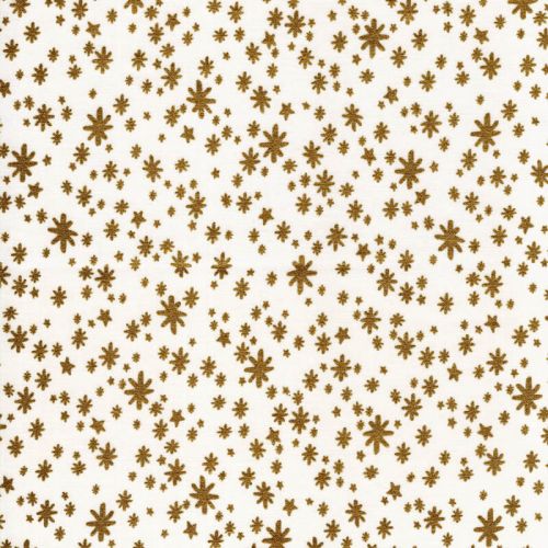 Tissu coton flocons dorés fond beige Rifle Paper Co