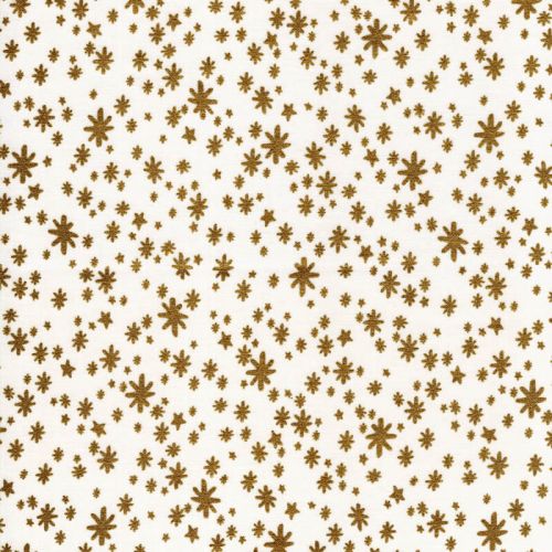 Tissu coton flocons dorés fond beige Rifle Paper Co