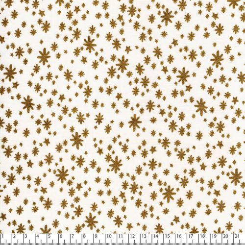 Tissu coton flocons dorés fond beige Rifle Paper Co