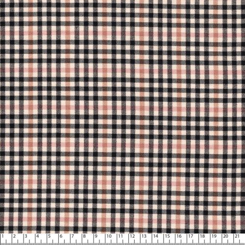 Tissu carreaux beige/noir