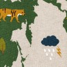 Tissu effet lin mappemonde Tissu effet lin mappemonde