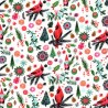 Tissu coton cardinal rouge de noël Tissu coton cardinal rouge de noël