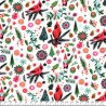 Tissu coton cardinal rouge de noël Tissu coton cardinal rouge de noël