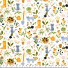 Tissu coton chats de printemps Tissu coton chats de printemps