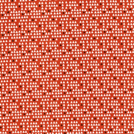 Tissu coton petits triangles fond orange