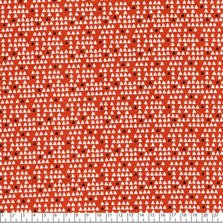 Tissu coton petits triangles fond orange