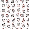 Tissu coton pingouins sur fond blanc Tissu coton pingouins sur fond blanc