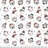 Tissu coton pingouins sur fond blanc Tissu coton pingouins sur fond blanc