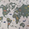Tissu effet lin mappemonde Tissu effet lin mappemonde