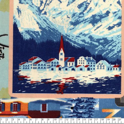 Tissu toile affiches ski vintage