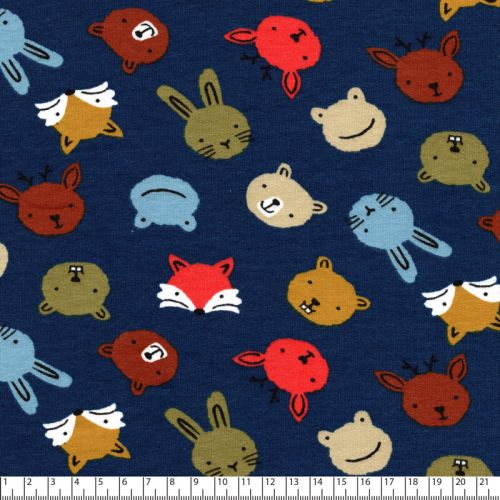 Tissu sweat fin coton BIO aminals face Poppy