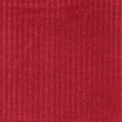 Tissu velours coton large côtes rouge framboise