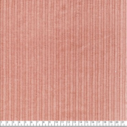Tissu velours coton côtes larges rose nude