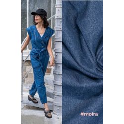 Tissu jeans indigo Moira