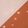 Tissu viscose satin carré fond terracotta Maude 