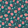 Tissu jersey fraises glitter fond émeraude Poppy