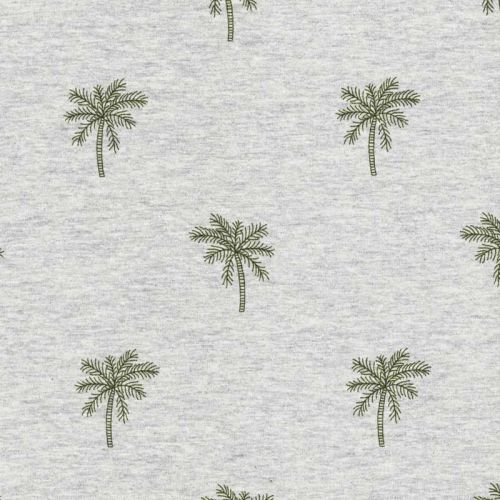 Tissu jersey Palm tree gris chiné