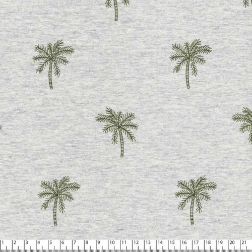 Tissu jersey Palm tree gris chiné