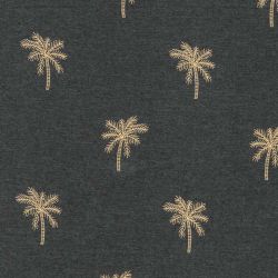Tissu jersey Palm tree gris anthracite
