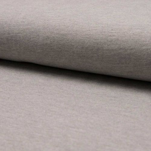 Tissu maille polo gris chiné clair