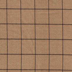 Tissu carreaux fd marron clair 65 %Pol,32%visc,3%el larg 142