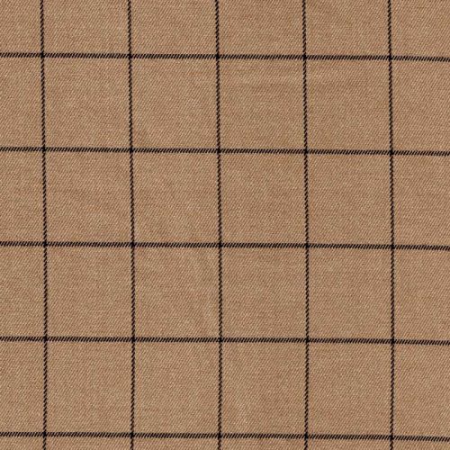 Tissu carreaux fd marron clair 65 %Pol,32%visc,3%el larg 142