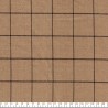 Tissu carreaux fd marron clair 65 %Pol,32%visc,3%el larg 142