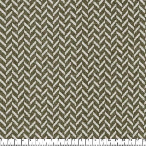 Tissu maille jacquard chevrons vert de gris/gris clair