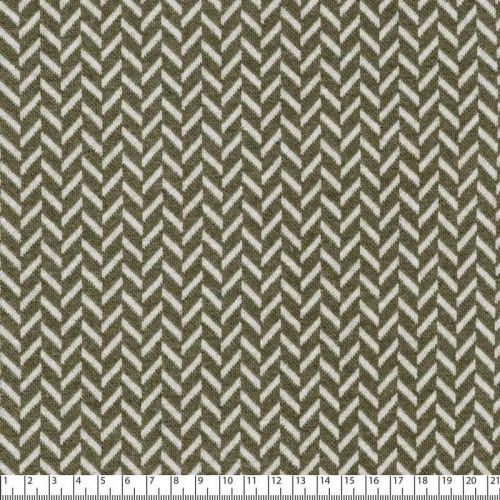 Tissu maille jacquard chevrons vert de gris/gris clair