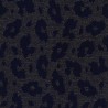 Tissu maille jacquard Léo glitter doré fond bleu marine