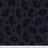 Tissu maille jacquard Léo glitter doré fond bleu marine