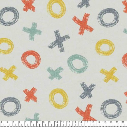 Tissu sweat XOXO fond beige chiné Poppy