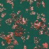 Tissu jersey jardin de fleur fond vert imprimé digital Tissu jersey jardin de fleur fond vert imprimé digital