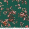 Tissu jersey jardin de fleur fond vert imprimé digital Tissu jersey jardin de fleur fond vert imprimé digital