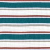 Tissu jersey côtelé rayures bleu et beige Tissu jersey côtelé rayures bleu et beige