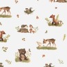 Tissu jersey Sweet Forest Poppy fond blanc Tissu jersey Sweet Forest Poppy fond blanc