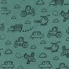 Tissu jersey nid d'abeille Poppy Cars and Planes vert Tissu jersey nid d'abeille Poppy Cars and Planes vert