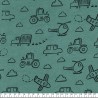 Tissu jersey nid d'abeille Poppy Cars and Planes vert Tissu jersey nid d'abeille Poppy Cars and Planes vert