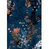 Tissu jersey jardin romantique fond bleu