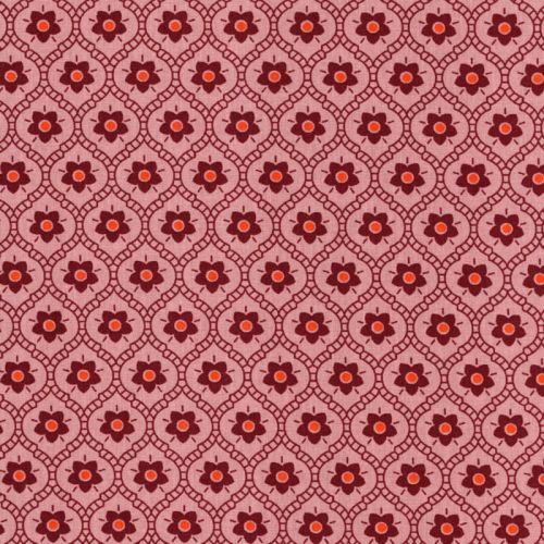 Tissu popeline Flowers Poppy fond rose