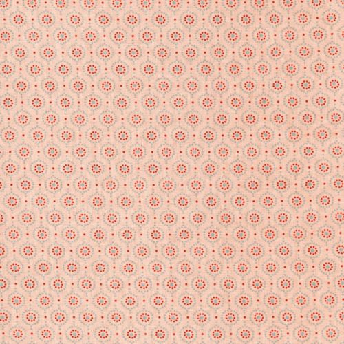 Tissu popeline Flowers and dots Poppy fond pêche