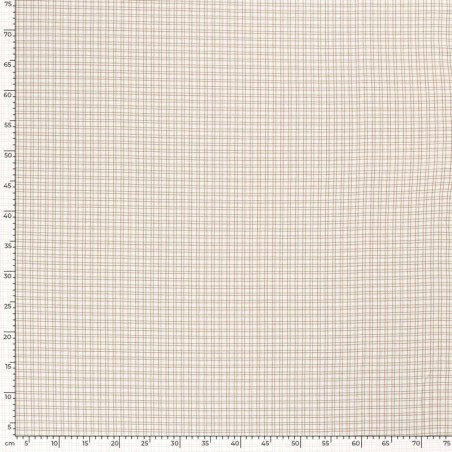 Tissu jersey carreaux fond beige