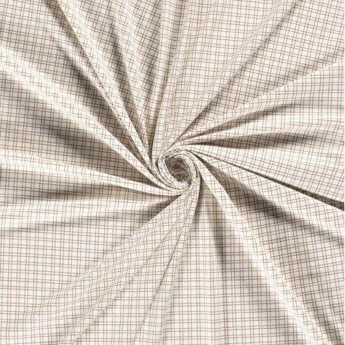 Tissu jersey carreaux fond beige