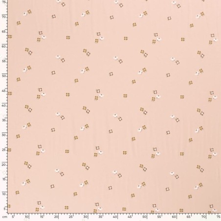 Tissu jersey oiseaux fond nude