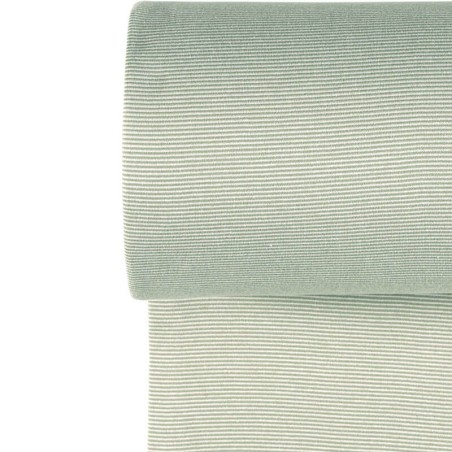 Bord côte 1X1 rayures vert sauge 