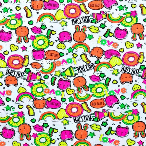 Tissu jersey Neon You can fond blanc