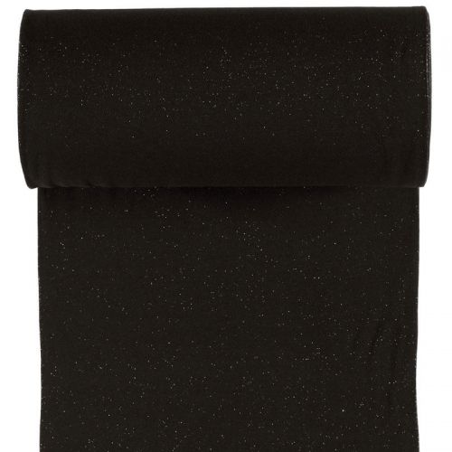 Bord côte tubulaire noir pailleté argent