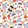 Tissu coton chien lucky Shiba