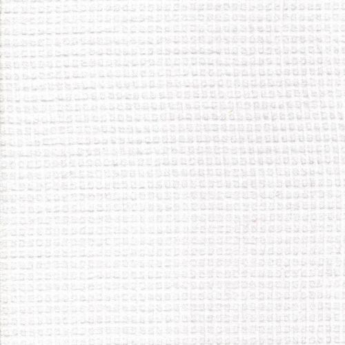 Tissu voile de coton gaufré carreau 0,5X0,5 cm blanc