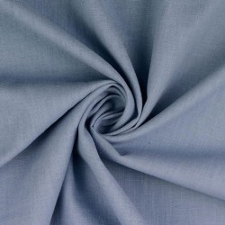 Tissu lin uni lavé bleu jean